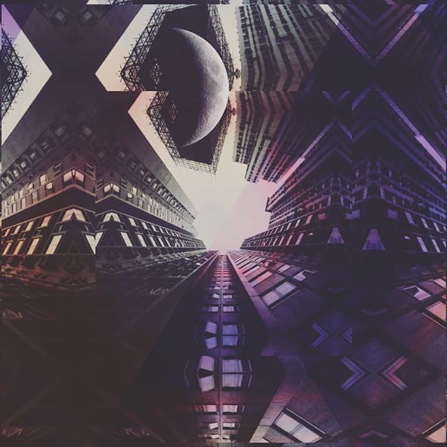 A warped cityscape under construction.